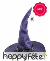 Chapeau pointu violet de sorcière, malléable, image 1