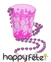 Collier pendentif verre shooter rose, image 1