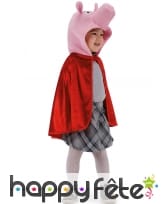 Cape rouge avec tête de petit cochon, pour enfant