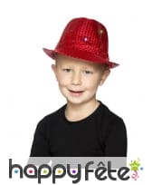 Chapeau rouge à sequins lumineux, image 1