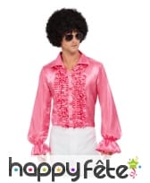 Chemise rose à volants pour homme, image 1