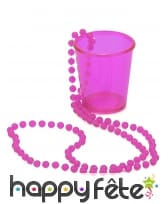 Collier rose avec verre shooter