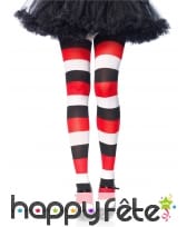 Collants rayés blanc rouge noire