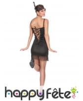 Costume robe courte Charleston noire pailletée, image 3