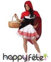 Costume robe courte de chaperon rouge pour femme, image 3