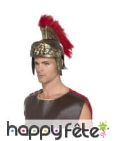 Casque romain de spartiate avec crête rouge