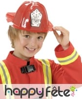 Casque rouge de pompier taille enfant