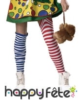 Chaussettes rayées dépareillée de femme clown