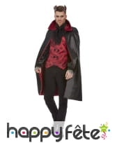 Chemise rouge de diable avec cape et cornes, image 1