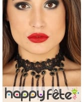 Collier ras de cou baroque style dentelle noire