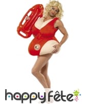 Costume rembourré de sauveteuse rouge