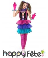 Costume robe de femme clown tutu coloré