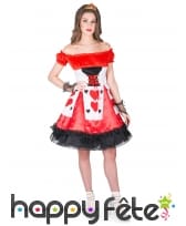Costume robe de la reine de coeur avec lacage, image 1