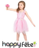 Costume robe de petite fée rose avec voilage, image 1