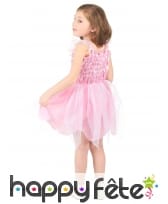 Costume robe de petite fée rose avec voilage, image 2