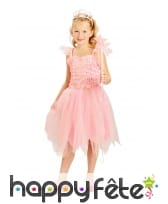 Costume robe de petite fée rose avec voilage, image 3