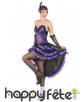 Costume robe de saloon violette et noire, image 1