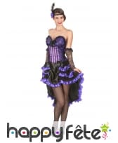 Costume robe de saloon violette et noire