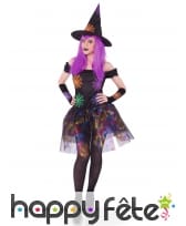 Costume robe de sorcière toiles multicolores