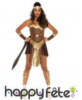 Costume robe dorée de gladiatrice
