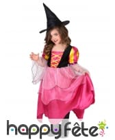Costume rose de petite sorcière avec voilage, image 1