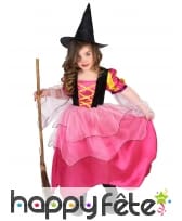 Costume rose de petite sorcière avec voilage