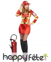 Costume rouge de femme pompier sexy, image 1