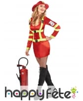 Costume rouge de femme pompier sexy