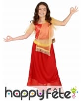 Costume rouge de petite Danseuse de Bollywood