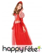 Costume rouge de reine médiévale pour fille, image 1