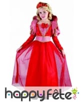 Costume rouge de reine médiévale pour fille, image 2