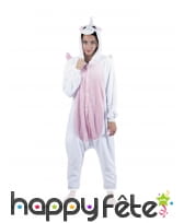 Combinaison rose et blanche de licorne