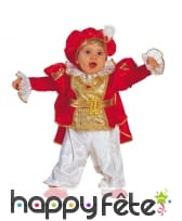 Costume rouge et doré de bébé prince