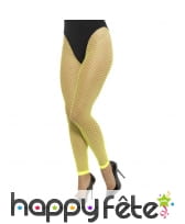 Collant résille jaune fluo sans pieds