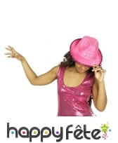 Chapeau rose Ladie's night lumineux