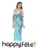 Costume robe longue turquoise effet déchiré, image 1