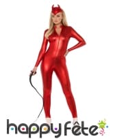 Combinaison rouge moulante intégrale pour femme, image 3