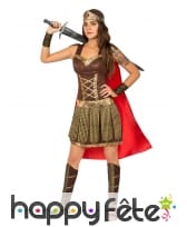 Costume robe marron de gladiatrice