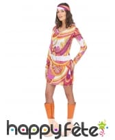 Costume robe mi cuisse avec motifs hippies, image 1