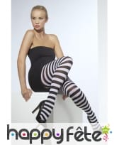 Collants rayés noir et blanc pour adulte., image 1