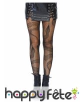 Collants résilles noirs avec motifs serpent, adulte, image 2