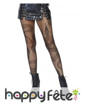Collants résilles noirs avec motifs serpent, adulte