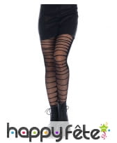 Collants résilles noirs effet déchiré pour femme