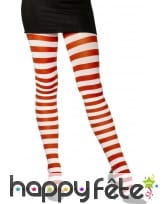 Collant rayé rouge et blanc, image 2