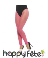 Collant résille rose fluo sans pied