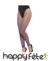 Collant résille violet sans pieds