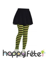 Collants rayés vert et noirs pour enfant