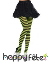 Collants rayés vert et noirs pour femme