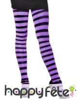 Collants rayés violet et noir, image 1