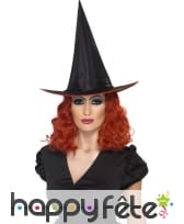 Chapeau sorcière avec cheveux rouge